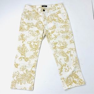 Chaps Paisley Straight-Leg Denim Capris 4
